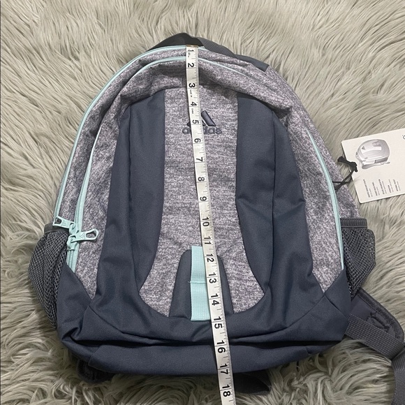 Adidas Heather Gray and Teal Backpack - Picture 5 of 7